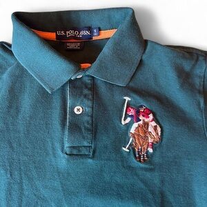 🐎 Big Pony Vibes! Boys Polo Shirt w/ #3 Patch – Size 8